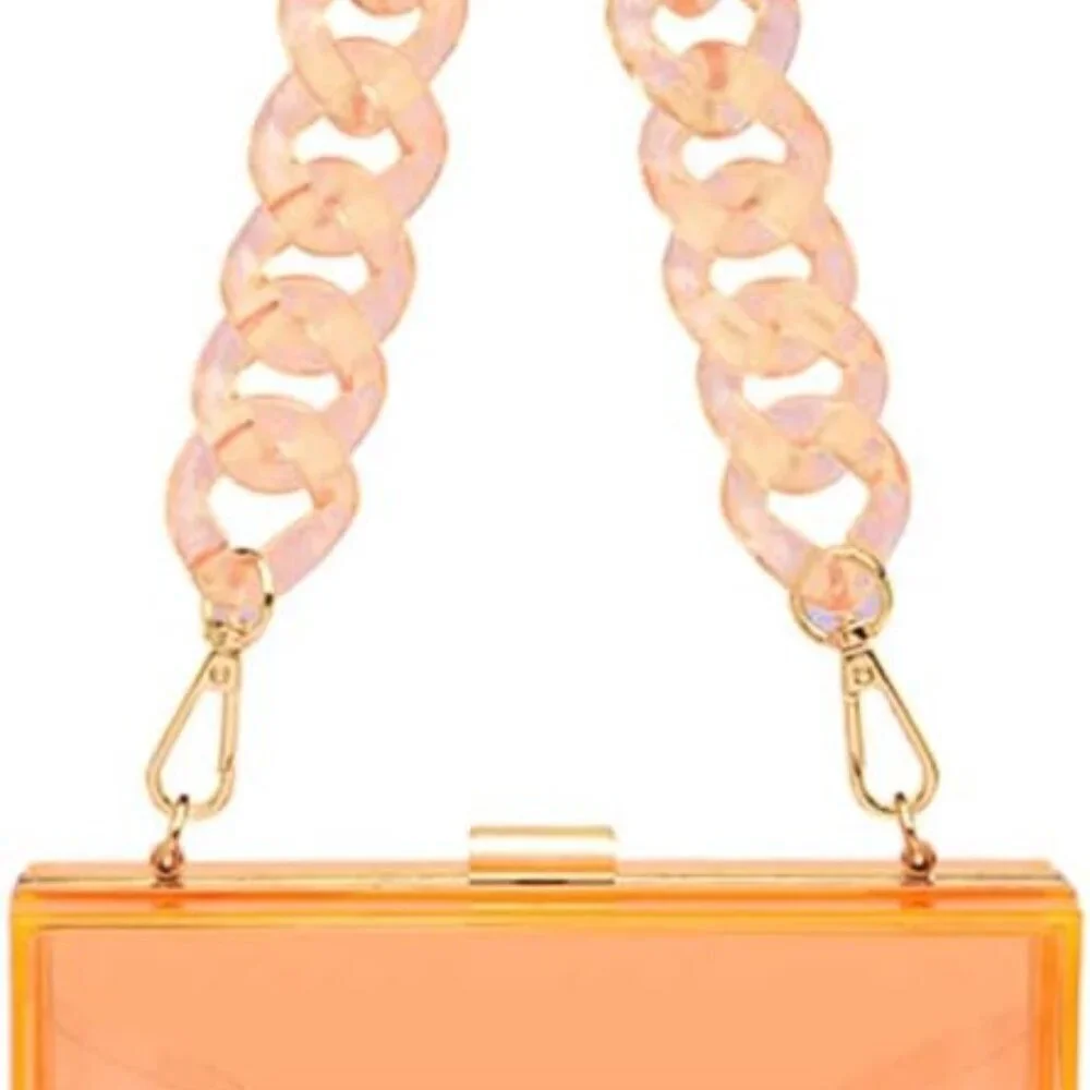 Acrylic Crossbody Bag Clear Evening Clutch Women with Gold Chains